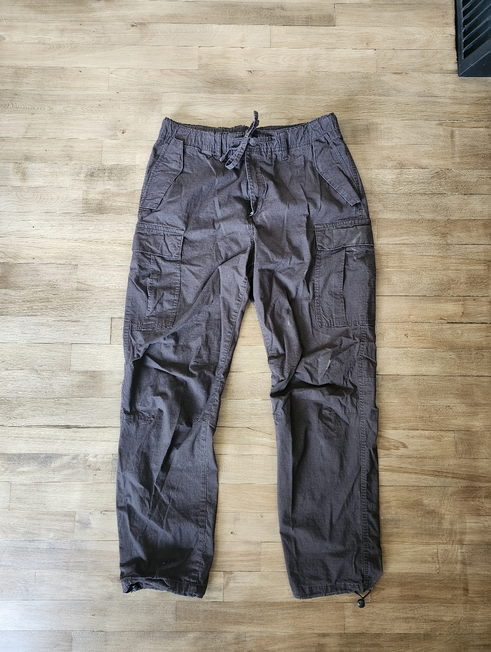 H&M Dark Brown Cargo Pants with Drawstring